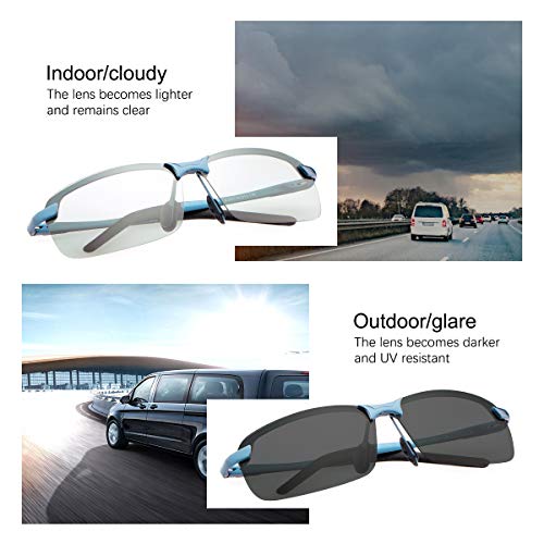 Image of MIRYEA Polarized Photochromic Driving z87 Sunglasses for Men Day Night Safety Glasses
