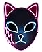 Ksmate Demon Slayer Maske,Dämon Slayer LED Maske, Demon Slayer Maske Fuchs,Anime Fotografie Requisiten Spielzeug, Maske für Halloween Party Rolle Spiel Maskerade Headwear (Rosa)