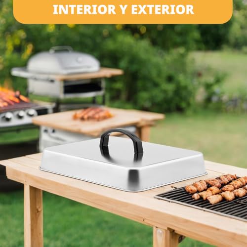 Tapas para cocinar al vapor de acero inoxidable MEETOZ, juego de 2 cubiertas 4