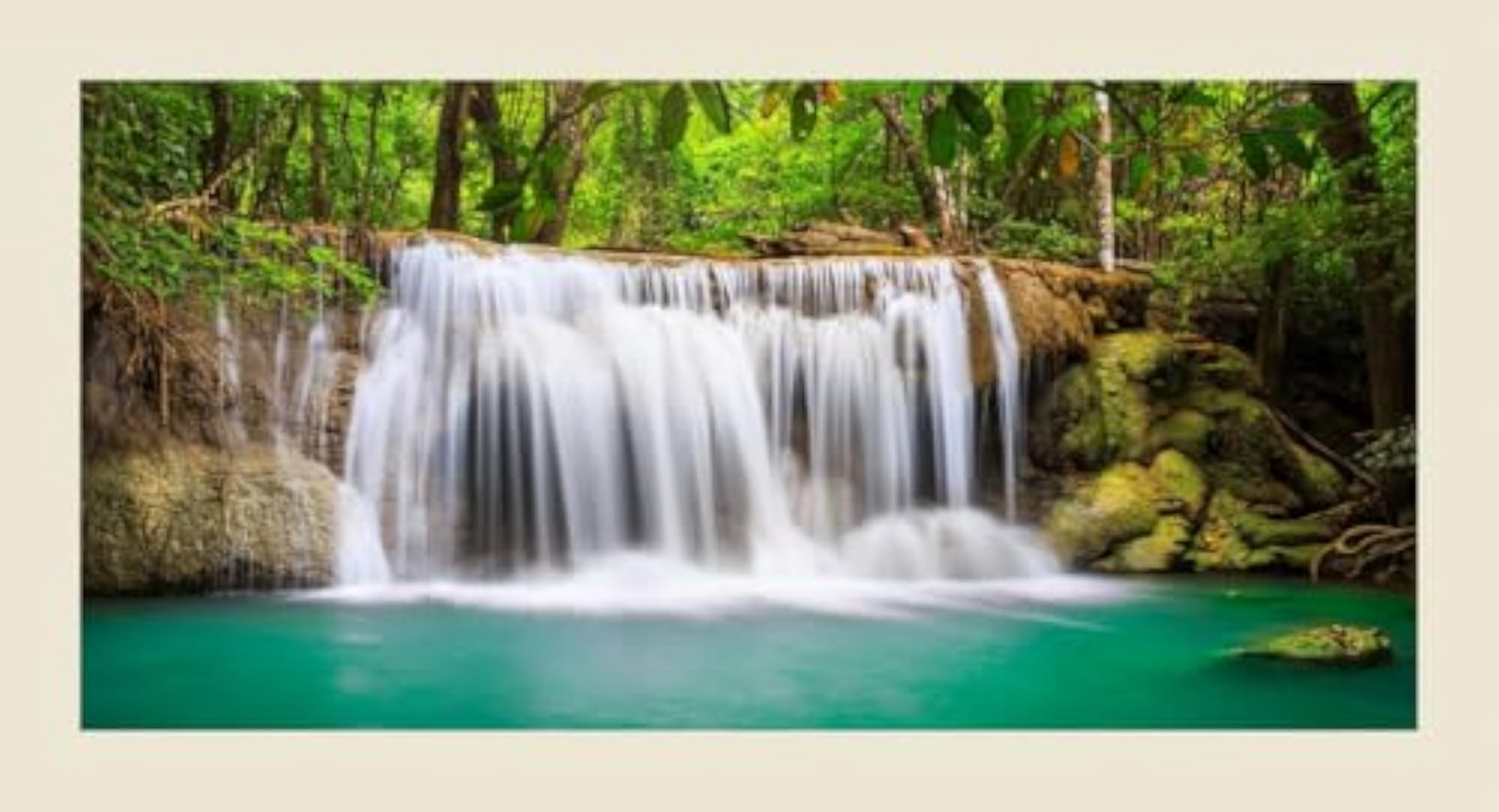 Waterfall Canvas Painting with Frame for Home Decoration