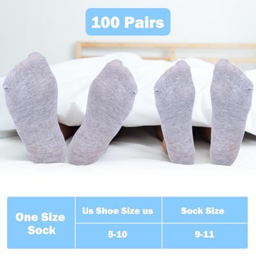 100 Pairs Low Cut Socks Bulk Pack Breathable Athletic Ankle Socks for Men Women Unisex Homeless No Show Casual Sock (Black, White, Grey)3
