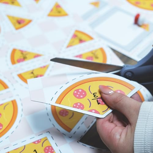 Imanes de fracciones de pizza para aprender matemáticas en la nevera de casa 6