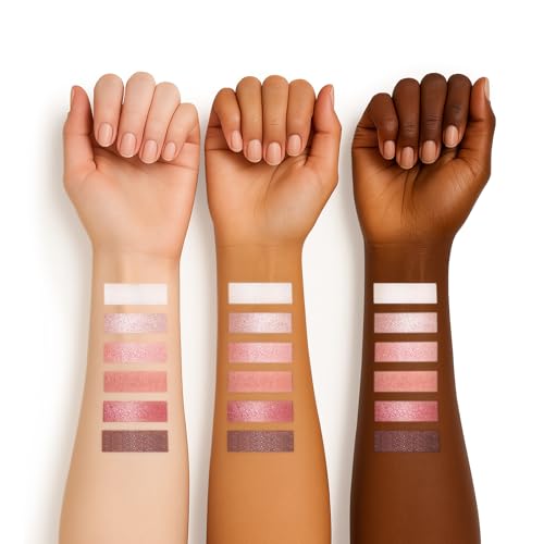 6 Colors Mini Eyeshadow Makeup Palette Blush-colored Neutral Tone Eye Shadow Matte & Shimmer Nude Make Up Pallet with Mirror Blendable Highly Pigmented Travel Size Gift Kit 03