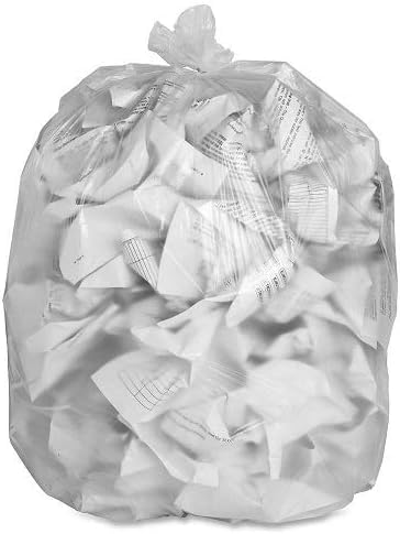 Caja de 200 bolsas de plástico transparente para reciclaje, 85 L, transparentes, para cocina, baño, dormitorio, oficina, bolsas de polietileno de resistencia media, 450 x 720 x 965 mm, calibre 90
