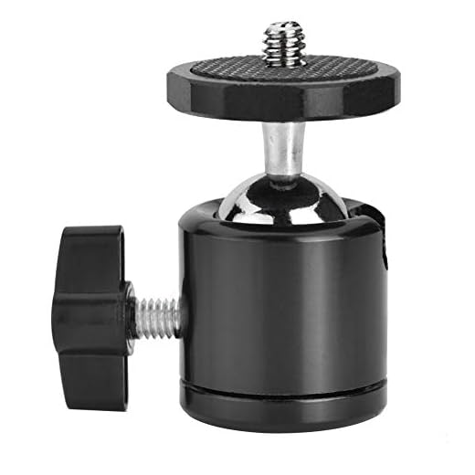 Testa a sfera girevole 360 ​​con testa per treppiede in alluminio girevole da 1/4 "per fotocamera digitale/DSLR compatto/telefono cellulare, può installare micro proiettori al 90% sul mercato.(Nero)