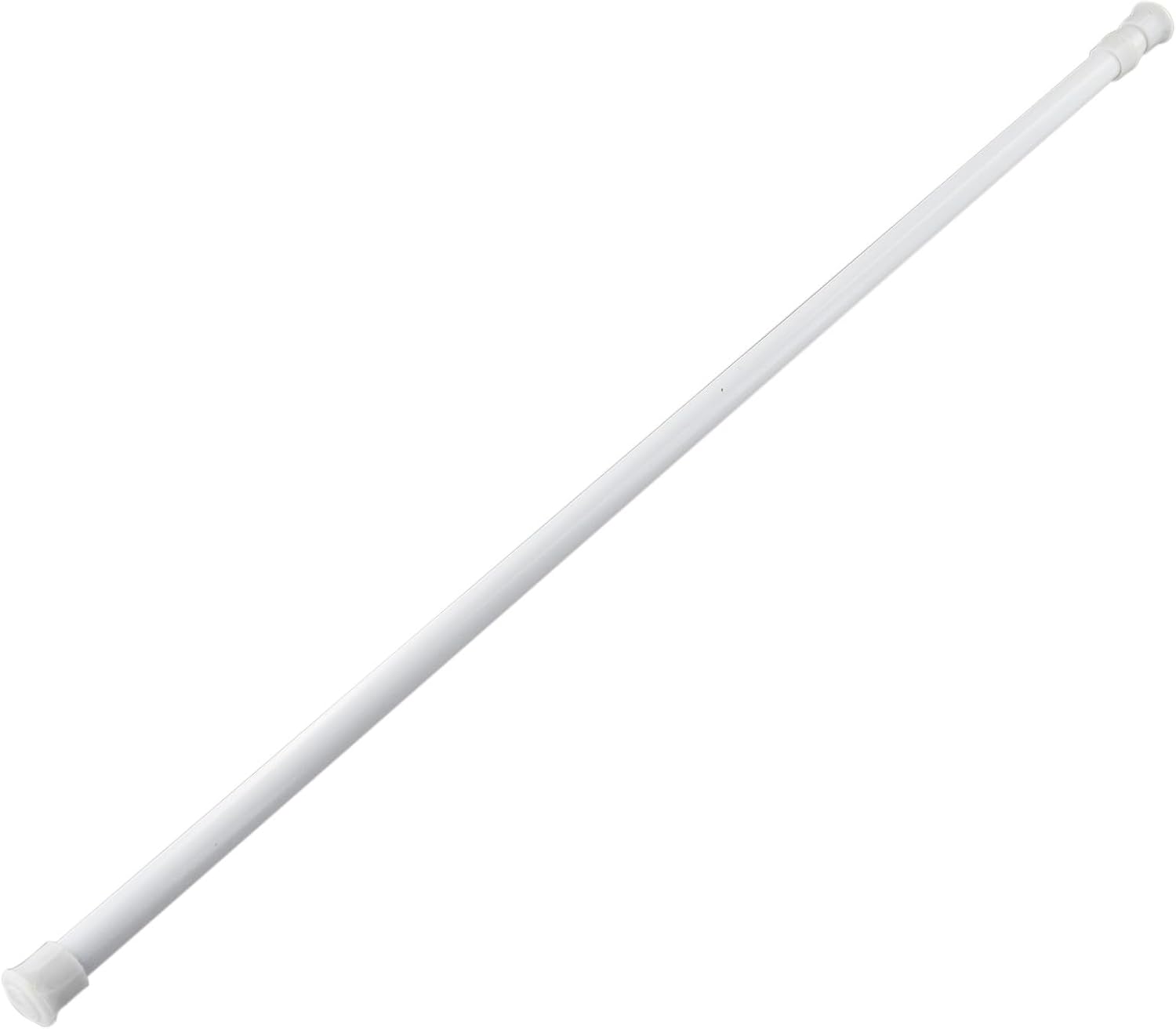 Spring Loaded Tension Curtain Rod, Extendable Telescopic Metal Pole for Window, Bathroom, Kitchen, Cupboard, No Drilling Installation, Adjustable Length 30-110cm, White(60-110cm)