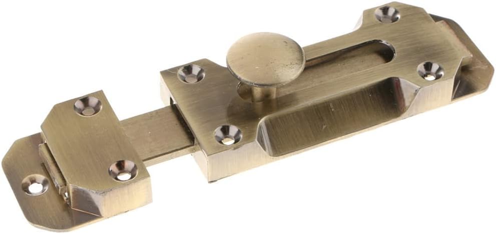 Sliding bolt door latch, European Zinc Alloy Barrel Slide Door Bolts Security Latch Lock Multicolor 3-5 inches(Antique Brass,5inch)