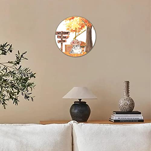 Horloge murale bois véritable motif chat d'érable design rétro 38cm