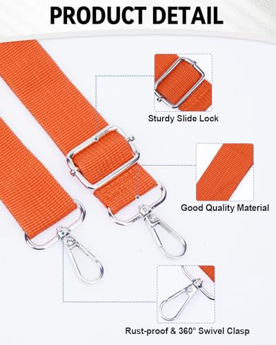 eZAKKA Purse Straps Replacement Crossbody, Wide Purse Strap Crossbody Shoulder Straps Adjustable for Canvas Bag Crossbody Handbag, 6Pcs, Multi-Color3