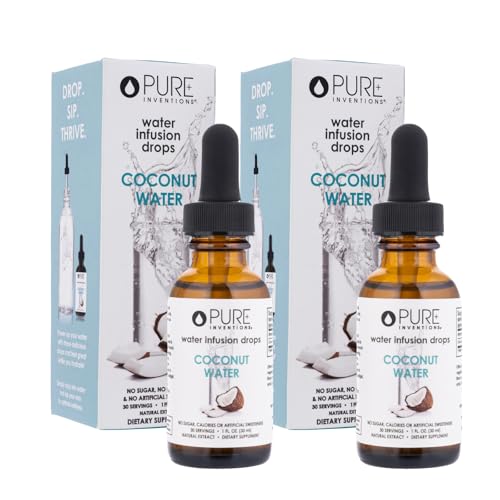Pure Inventions Hydration Coconut Water Drops, 30 Servings, 1oz, Pack of 2 (Packaging May Vary)