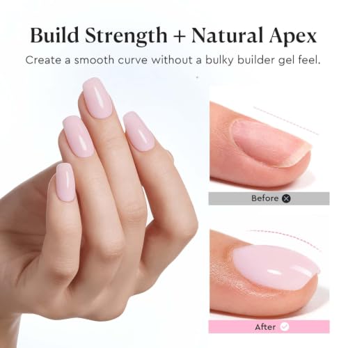 Image of AZUREBEAUTY 15ml Nude Pink Rubber Base Builder Color Gel for Thin Nails
