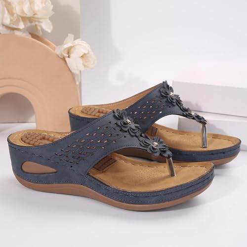 Pantoufles à talon compensé pour soulager les pieds fatigués en été - 5