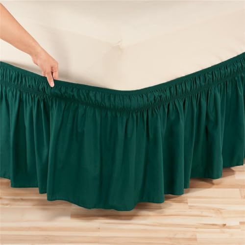 Morbuy Jupe de lit à Volant, Jupe de lit à Volants Anti-poussière Enveloppant Cache-Sommiers Robuste Et Élastique Protège Jupes de Lit Microfibre 30cm de...