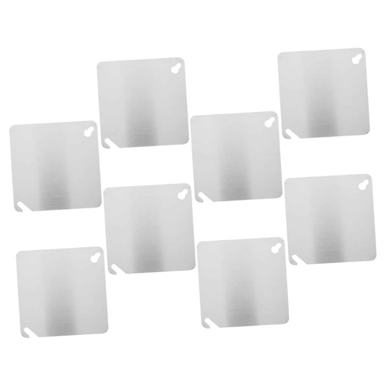 Quadratische Elektroverteilerkasten Abdeckung aus Edelstahl 8 Stück | Flache Metall Blindabdeckungen für 4-zoll Vierkant Gehäuse, Silber, Präzise Passform für Elektrische Kästen