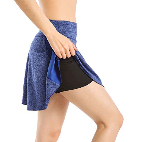 EAST HONG Women s Active Athletic Skort Lightweight Skirt with Pockets (M, Blue)