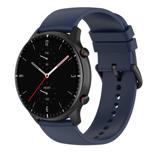 Image of CERLINK 19mm SmartWatch Strap with Stainless Steel Black Buckle for Fire-Bolt,Boat,Noise,Amazfit,Oxy,Pulse,Beat,Boat Storm & All 19mm Watches (Navy Blue)
