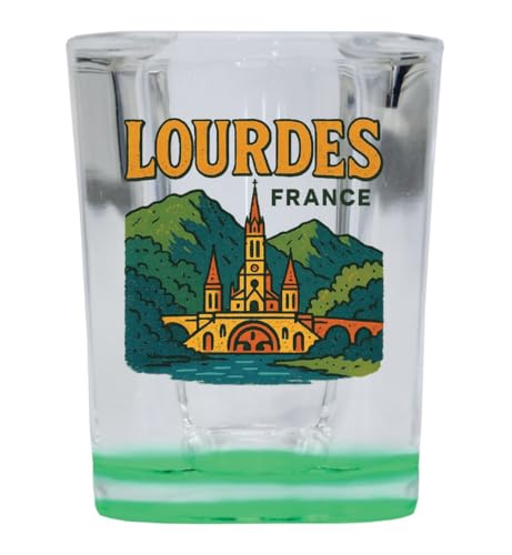 Vaso de shot cuadrado 2 oz base verde