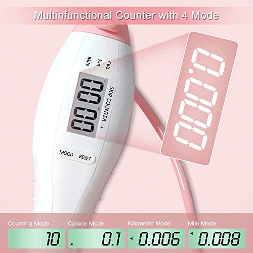 Cuerda para saltar con contador digital que calcula calorías y ajuste de millas para adelgazamiento 3