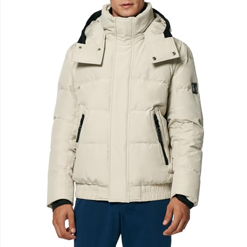 Image of Andrew Marc Men's Short Quilted Inner Bib Attached Down Fill Phoenix Down Bomber Hybrid