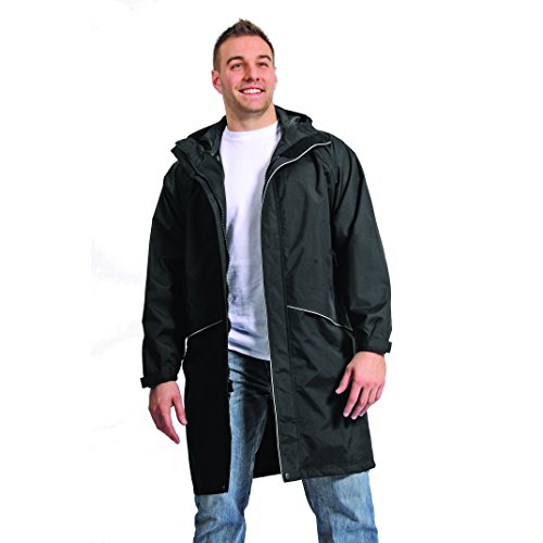 Galeton 12259-XL-BK Repel Rainwear Rain Coat with Reflective Piping and Pockets, X-Large, Black