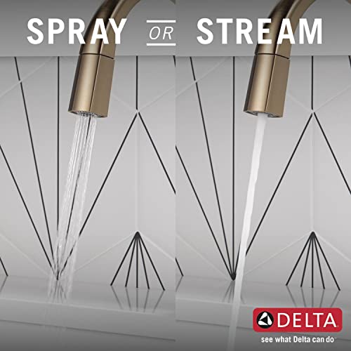 Delta Faucet Monrovia Gold Kitchen Faucet Touch, Touch Kitchen Faucets with Pull Down Sprayer, Touch2O Technology, Glass Rinser Included, Lumicoat Champagne Bronze 9191T-CZ-PR-DST