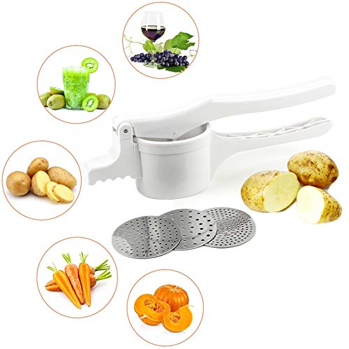 Aardappelpers Maken Stamper Aardappelpuree Wit Multifunctionele Professionele Stamper Aardappelpers met Verwisselbare… - Image 6