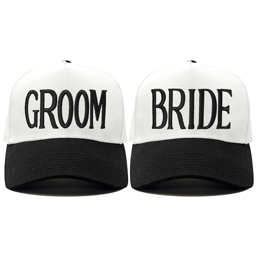 HubbyWifeyGifts Wedding Gifts for Couples Bride & Groom Baseball Hats Bridal Shower Gifts Unique Gift for Engagement