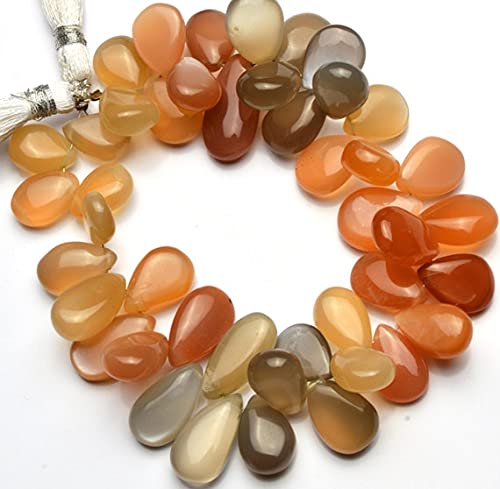 Fil pierre de lune multicolore naturelle briolette pour confectionner un collier unique