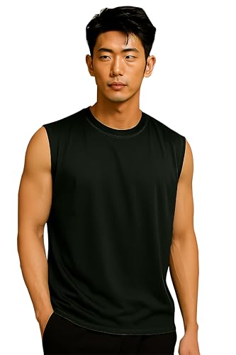 Image of JUGULAR Tank Tops Sleeveless T-Shirt for Men Gym Wear Vest Solid Stylish Round Neck Running for Sports Workout Fitness & Casual or Beach Wear