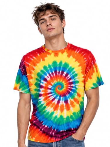 APHBPT Men Hippie Tie Dye T Shirt (US, Alpha, X-Large, Regular, Regular, Psychedelic)