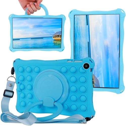 La Mejor Selección de Fundas para Niño comprados en linea. 46 TKP Funda para Galaxy Tab A9 8.7 Antigolpes Carcasa Uso Rudo con Correa Funda para Niños Pop It (Azul Claro)