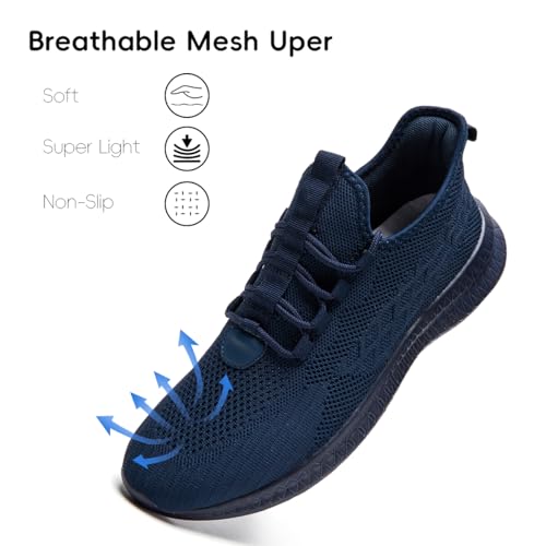 Image of Women's Tennis Running Walking Shoes Slip on Casual Non Slip Athletic Workout Gym Sneakers Fashion Lightweight Breathable Mesh Jogging Work Sports Outdoor Shoe