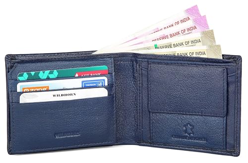 Image of WildHorn Blue Safiano Leather Wallet for Men