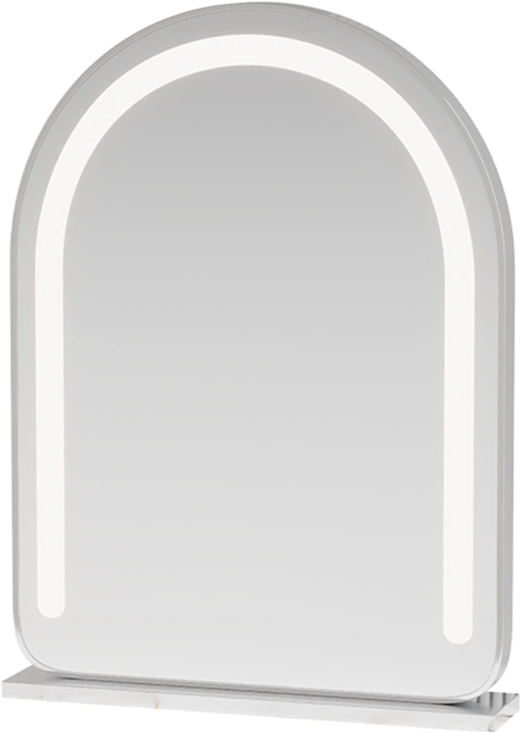 Vanity Mirror with Lights 40x60cm, 50x70cm, 60x80cm, Tabletop Arch Mirror Bedroom Illuminated Aluminum Frame Shaving Mirror, for Dressing Room & Bedroom (Color : Black, Size : 50x70cm/19.6×27.5in