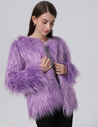 Gihuo Women' s Faux Fur Coat Open Front Furry Coats Long Sleeve Parka Shaggy Jacket 2025 Winter Cardigan Outerwear3
