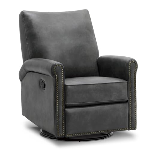Sillón reclinable de cuero sintético Gris oscuro miniatura 1