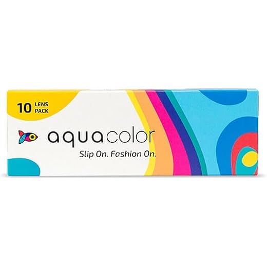 Aqua-color Daily Disposable Color Contact Lenses, Pack of 10 (Blue, Icy Blue)