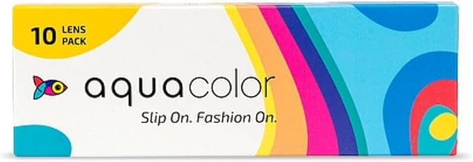 Aqua-color Daily Disposable Color Contact Lenses, Pack of 10 (Blue, Icy Blue)