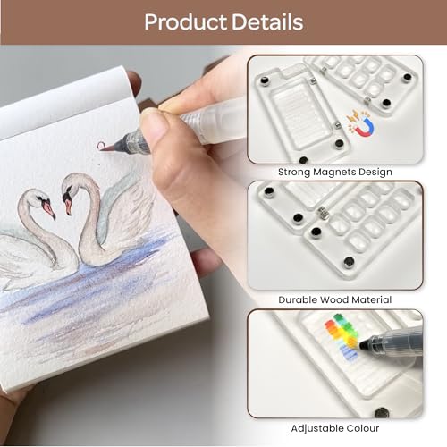 Image of The Crafthives Mini Travel Art Kit Acrylic- Mini Palette for Painting, Colour Palette, Acrylic Pallets for Bed - Compact Painting Set for Artists