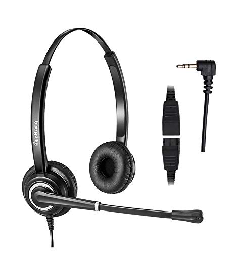 2.5mm Headset for Cordless Phone Telephone Headset with Noise Canceling Mic for DECT