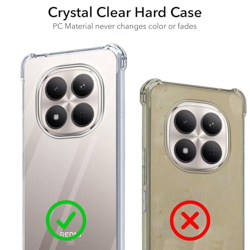 Image of Jkobi Shockproof Crystal-Clear Back Cover for Xiaomi Redmi Note 15 Pro 5G (Anti Yellow Case | Drop & Camera Protection | Hard Polycarbonate)