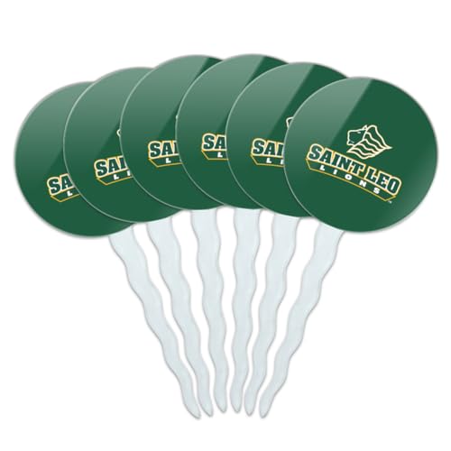 Saint Leo University Primary Logo Cupcake Picks Toppers Decoration Set of 6