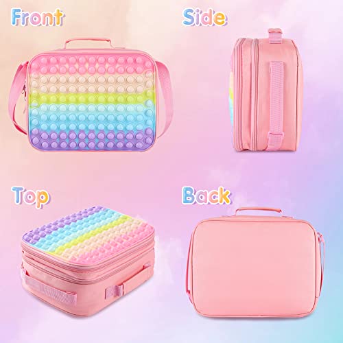 Girls Lunch Boxes For School,Pop Kids Lunch Box Bag For Little Girls Back To School,Insulated Lunch Bag Box Tote For Kids School Travel Gifts,School Supplies Leakproof Cooler Bag Girls Lunch Box #TOP4