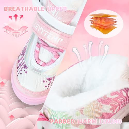 image for LEVYTEMP Adjustable Ice Skates for Kids Boys Girls - Warm Fleece Lined