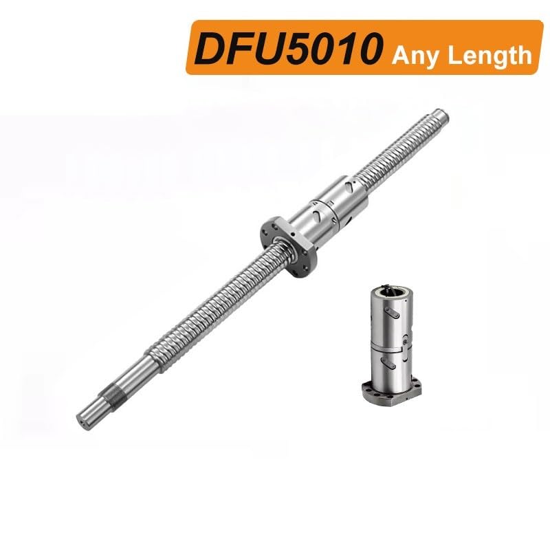 Set di viti a ricircolo di sfere e chiocciole doppie ad alta precisione DFU5010, qualsiasi lunghezza, lavorazione, modulo tavolo scorrevole silenzioso ad alta velocità(750mm)