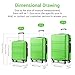 Kono Luggage Set 4 Piece Carry On Hardside Luggage with TSA Lock Spinner Wheels Carry On Suitcase Apple Green