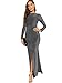 Verdusa Women's Elegant Open Back Slit Glitter Bodycon Mermaid Prom Dress Grey M