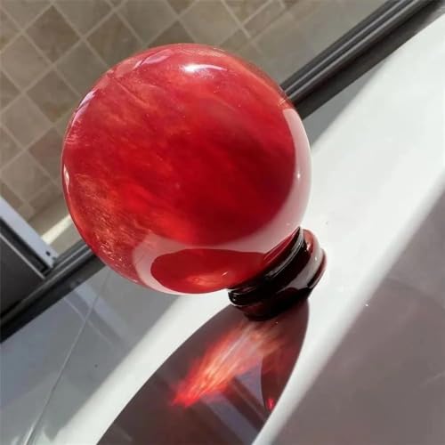 Boule de cristal de quartz rouge naturel de 5-6cm pour divination