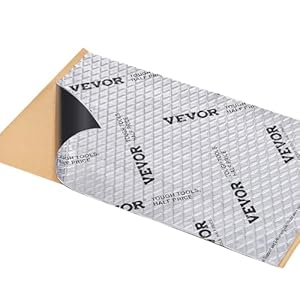 VEVOR Set van 34 isolatiematten voor de auto, 3,3 m², anti-drunmat, 248,9 x 398,8 mm, voertuigisolatie, 80 mil (2 mm) dik, aluminiumfolie, geluidsisolatiemat, hittebestendig, geluidsisolatie,