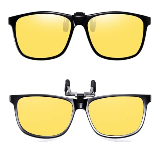 Image of Polarized Clip-on Sunglasses Anti-Glare UV Protection Driving Sun Glasses Over Prescription Glasses